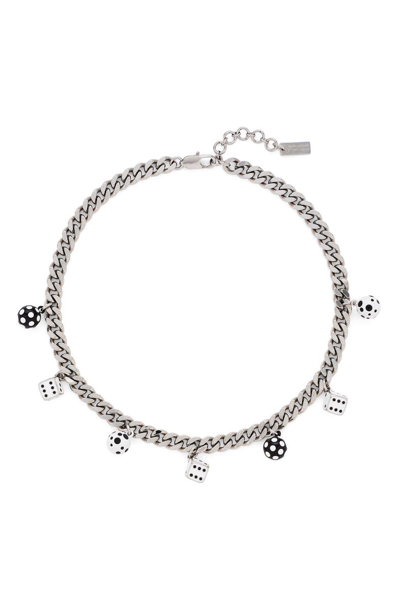 Marc Jacobs Dice Charm Necklace, Main, color, 