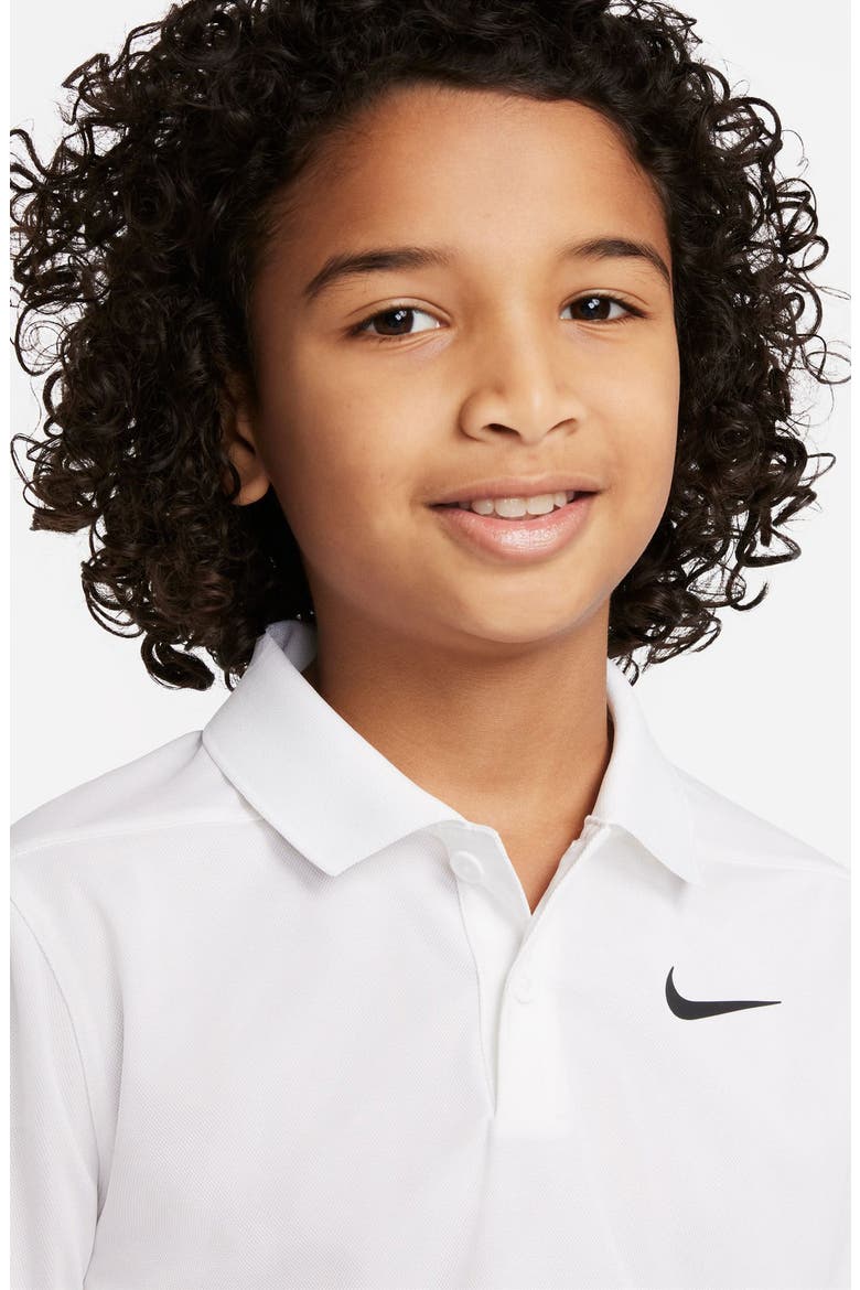 Kids' Short Sleeve Solid Polo, Alternate, color, 100 WHITE/BLACK