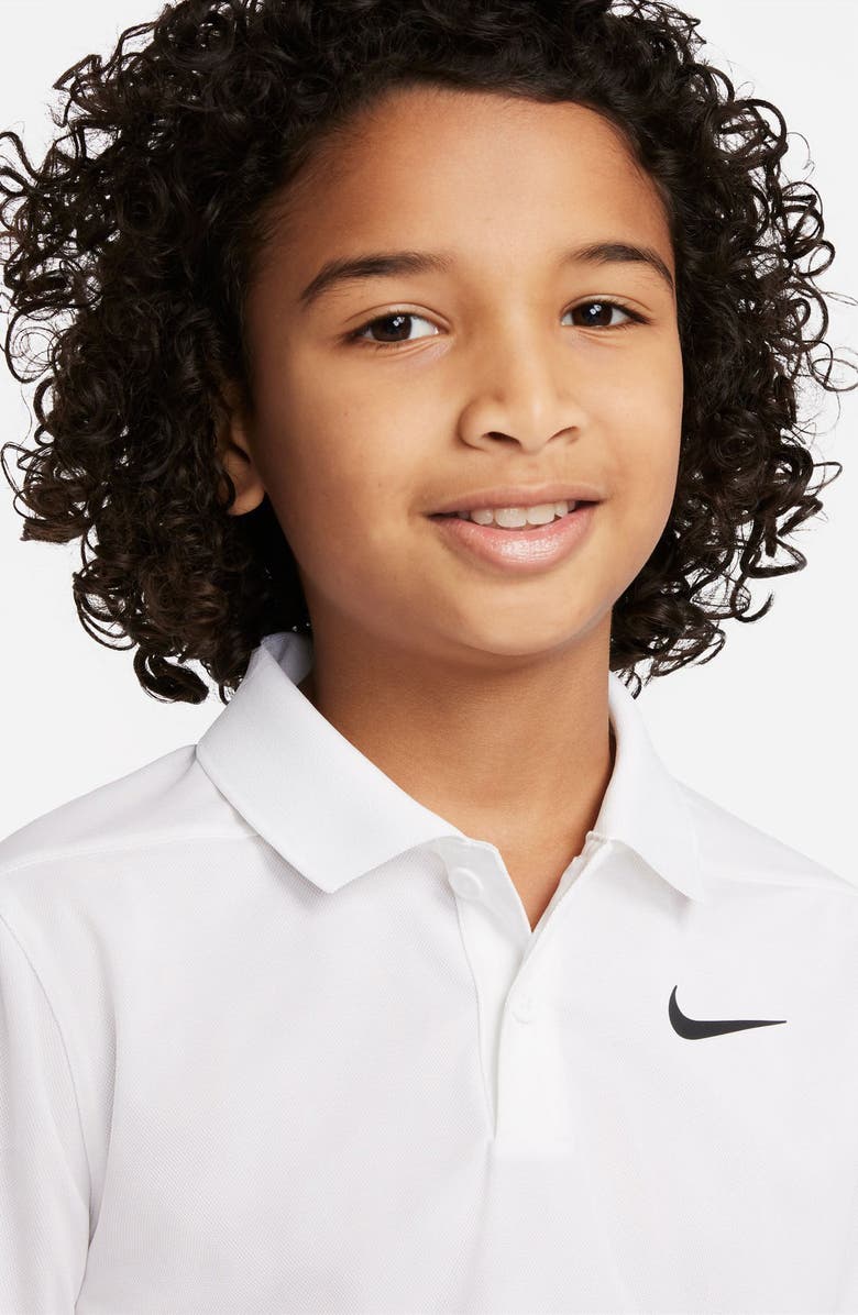 Nike Kids' Short Sleeve Solid Polo, Alternate, color, 100 White/Black