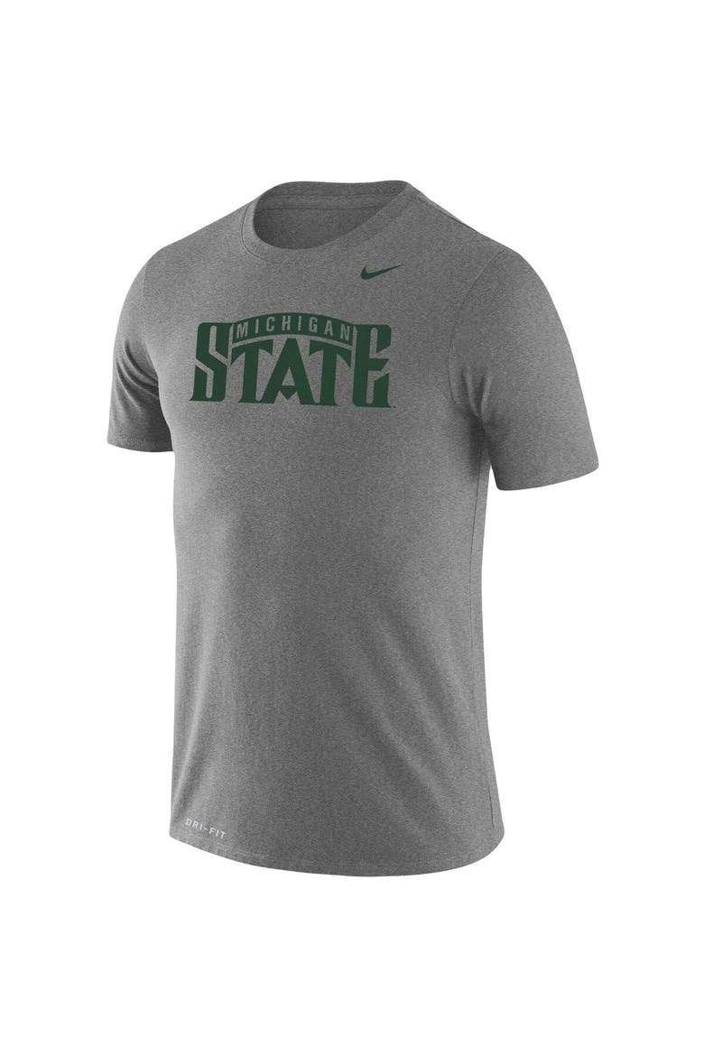 Men's Nike Heathered Gray Michigan State Spartans School Logo Legend Performance T-Shirt, Alternate, color, Heather Gray