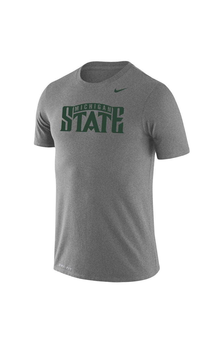 Nike Men's Nike Heathered Gray Michigan State Spartans School Logo Legend Performance T-Shirt, Alternate, color,