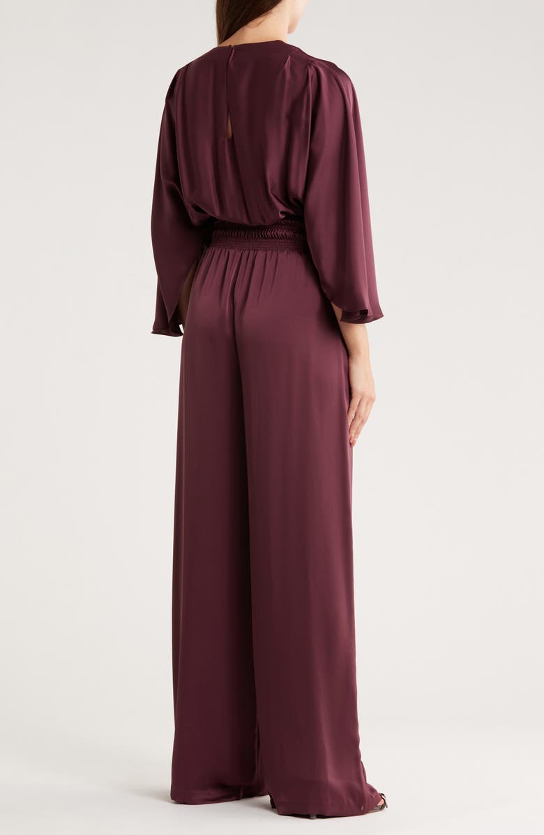 Ramy Brook Cheri Long Sleeve Satin Jumpsuit, Alternate, color, Pinot Noir
