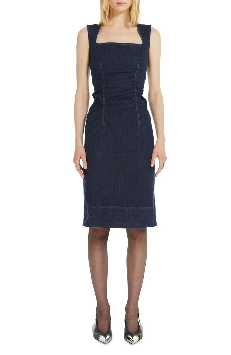 SPORTMAX Ampex Sleeveless Denim Sheath Dress, Main, color,