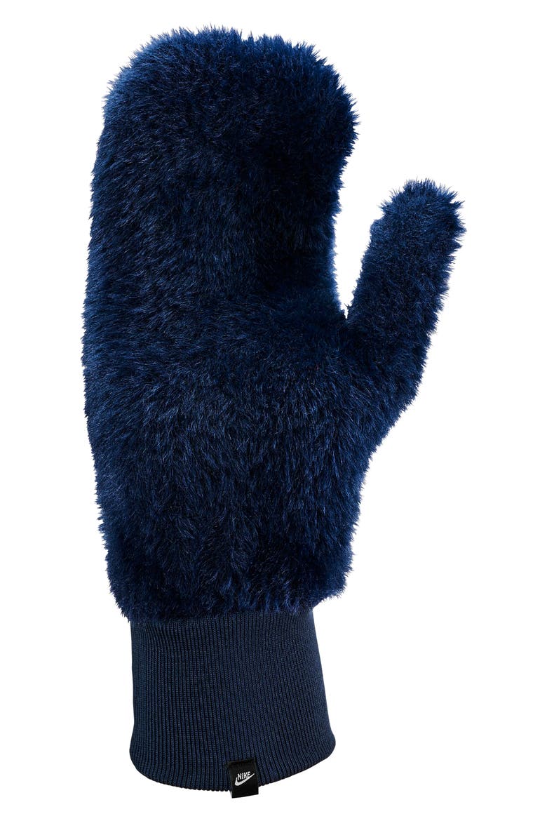 Plush Knit Mittens, Alternate, color, MIDNIGHT NAVY/ WHITE