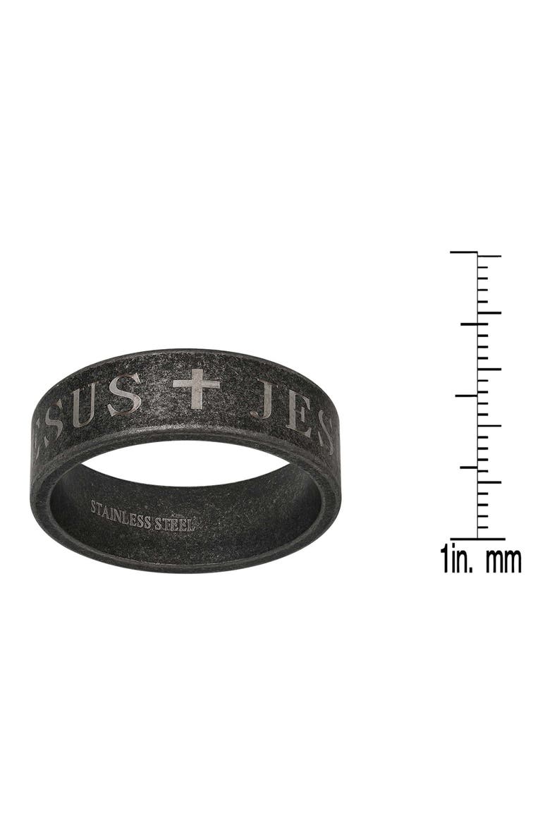 Men's Oxidized Stainless Steel Band Ring, Alternate, color, BLACK