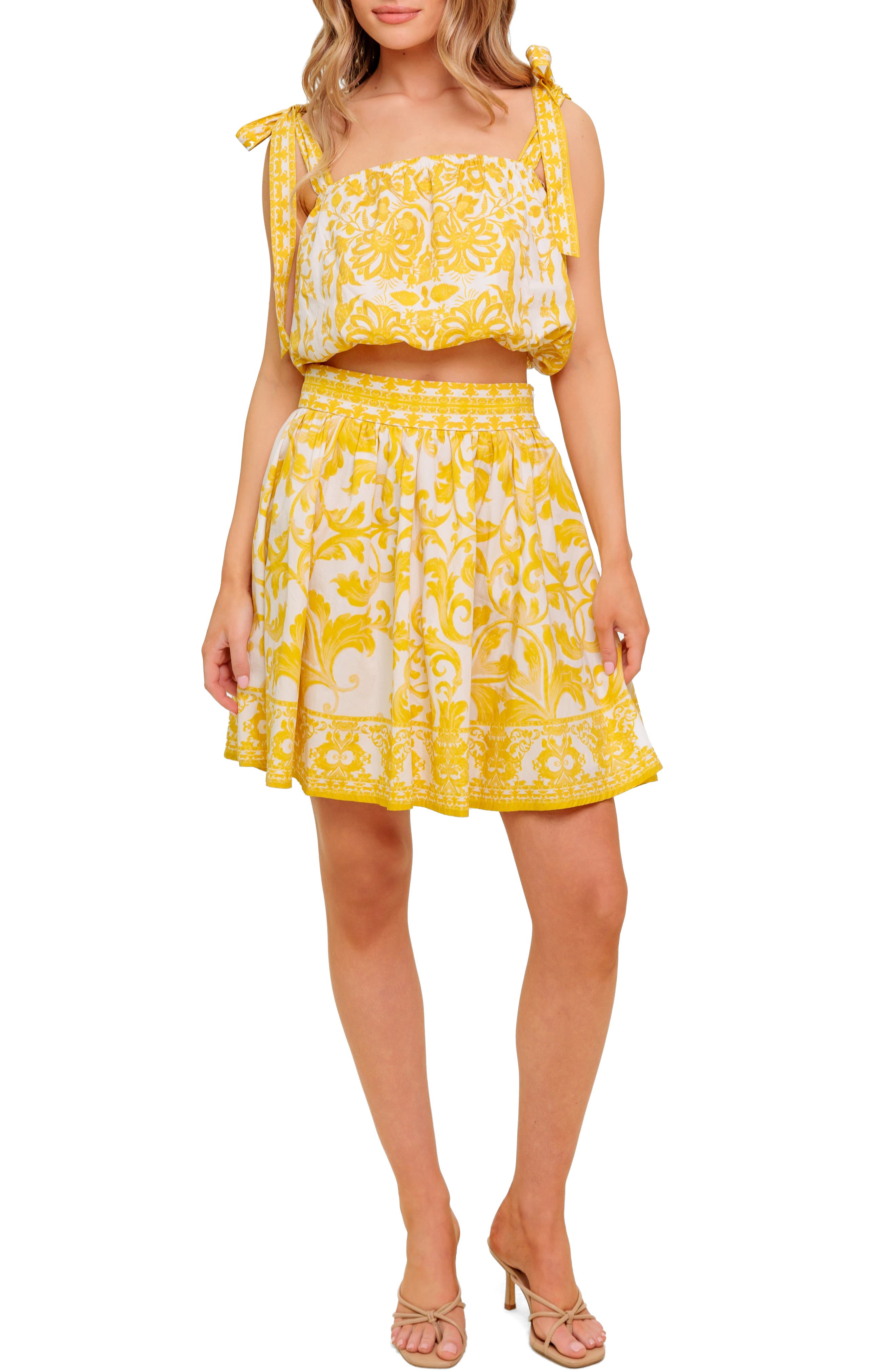 FLYING TOMATO Printed Mini Skirt Set