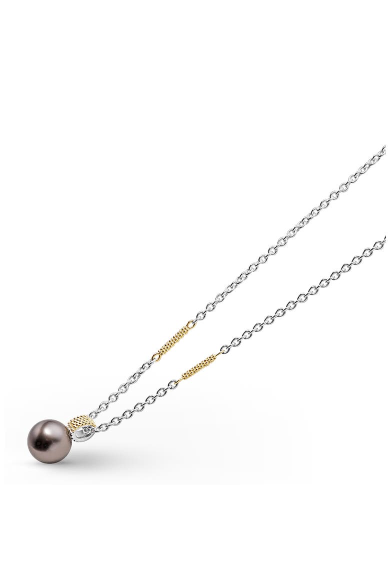 Luna Black Tahitian Pearl Pendant Necklace, Alternate, color, LUNA BLACK PEARL