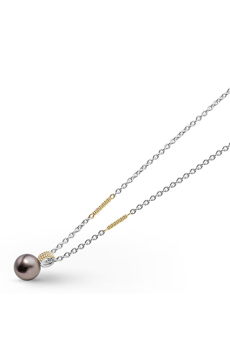 LAGOS Luna Black Tahitian Pearl Pendant Necklace, Alternate, color, Luna Black Pearl