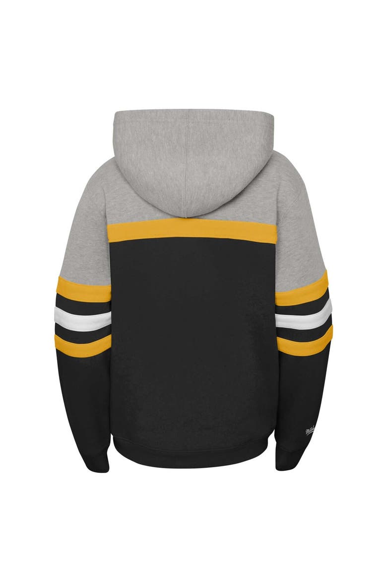 Youth Mitchell & Ness Black Boston Bruins Head Coach Pullover Hoodie, Alternate, color, Black
