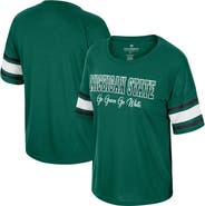 COLOSSEUM Women's Colosseum Green Michigan State Spartans I'm Gliding Here Rhinestone T-Shirt