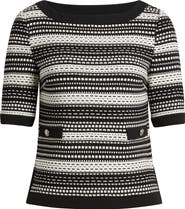 Ming Wang Stripe Knit Top