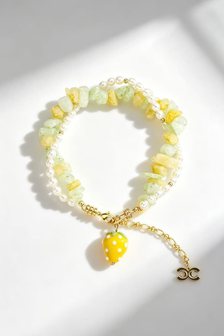 Lulu Strawberry Bracelet, Main, color, Yellow