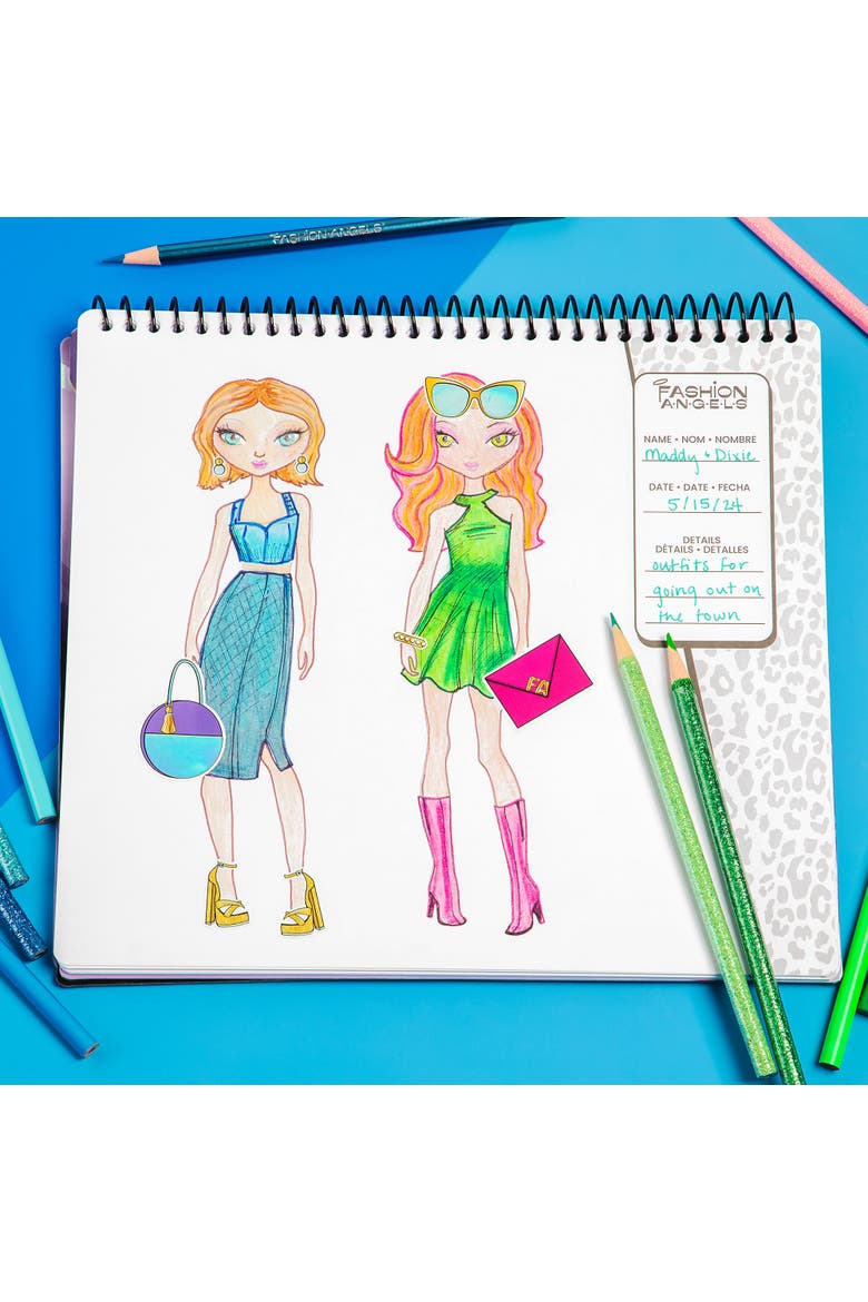 Glam Fashion Design Sketch Set Pad, Kids 6+, Alternate, color, Multicolored