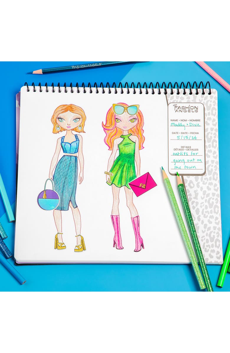 Fashion Angels Glam Fashion Design Sketch Set Pad, Kids 6+, Alternate, color, Multicolored