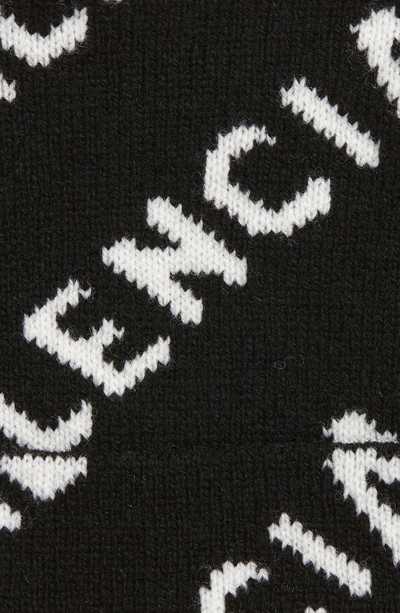 Balenciaga Logo Jacquard Wool Blend Beanie, Alternate, color, 