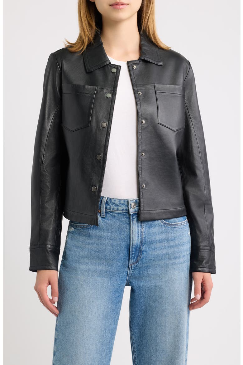 Lefei Leather Jacket, Main, color, BLACK/ BLACK