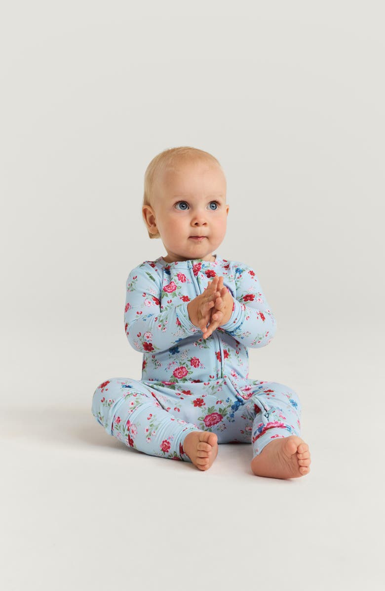 Posh Peanut Fitted Convertible One-Piece Pajamas, Alternate, color, Blue