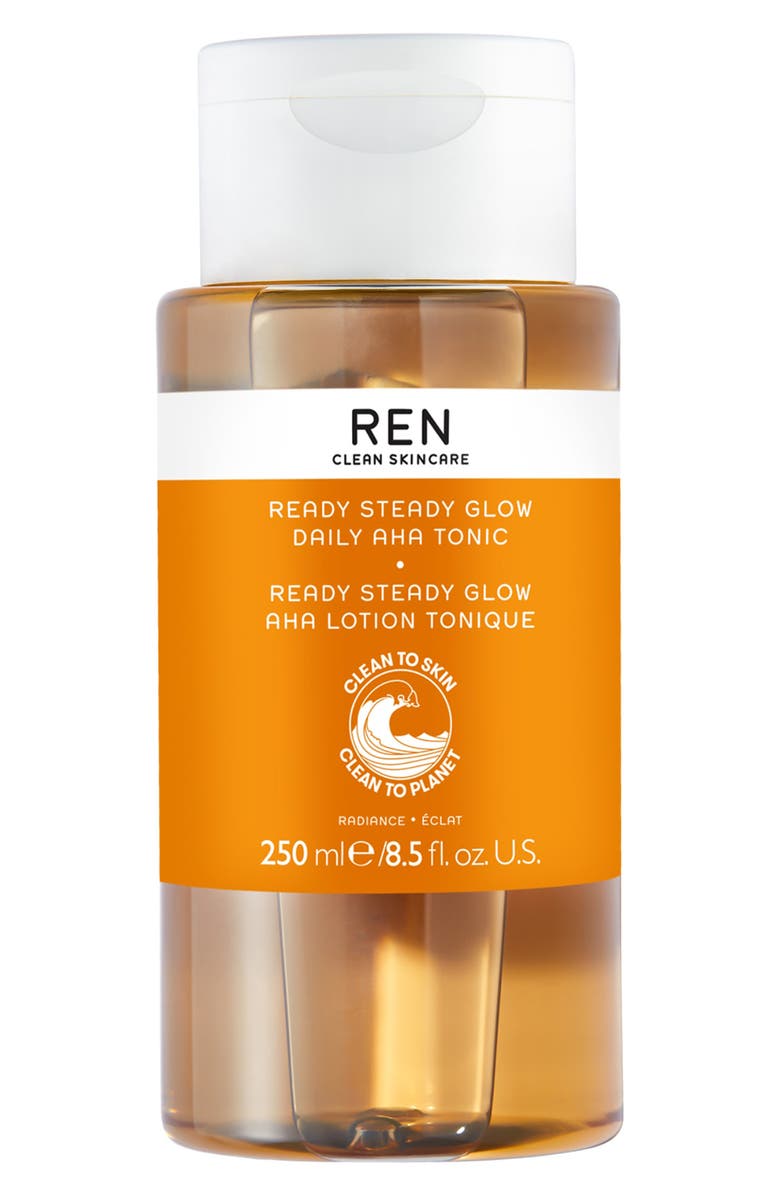 REN Clean Skincare Steady Glow Daily AHA Tonic Resurfacing Toner, Main, color,