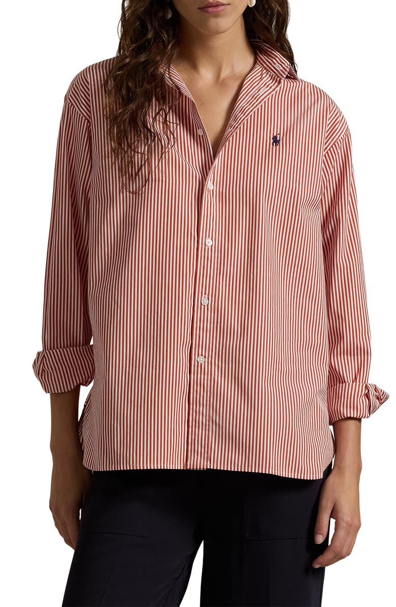 Polo Ralph Lauren Stripe Relaxed Fit Cotton Button-Up Shirt, Main, color,