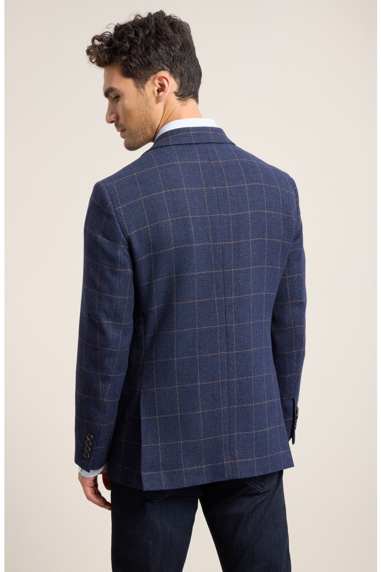 Henrik Basket Weave Sport Coat, Alternate, color, NAVY WINDOWPANE