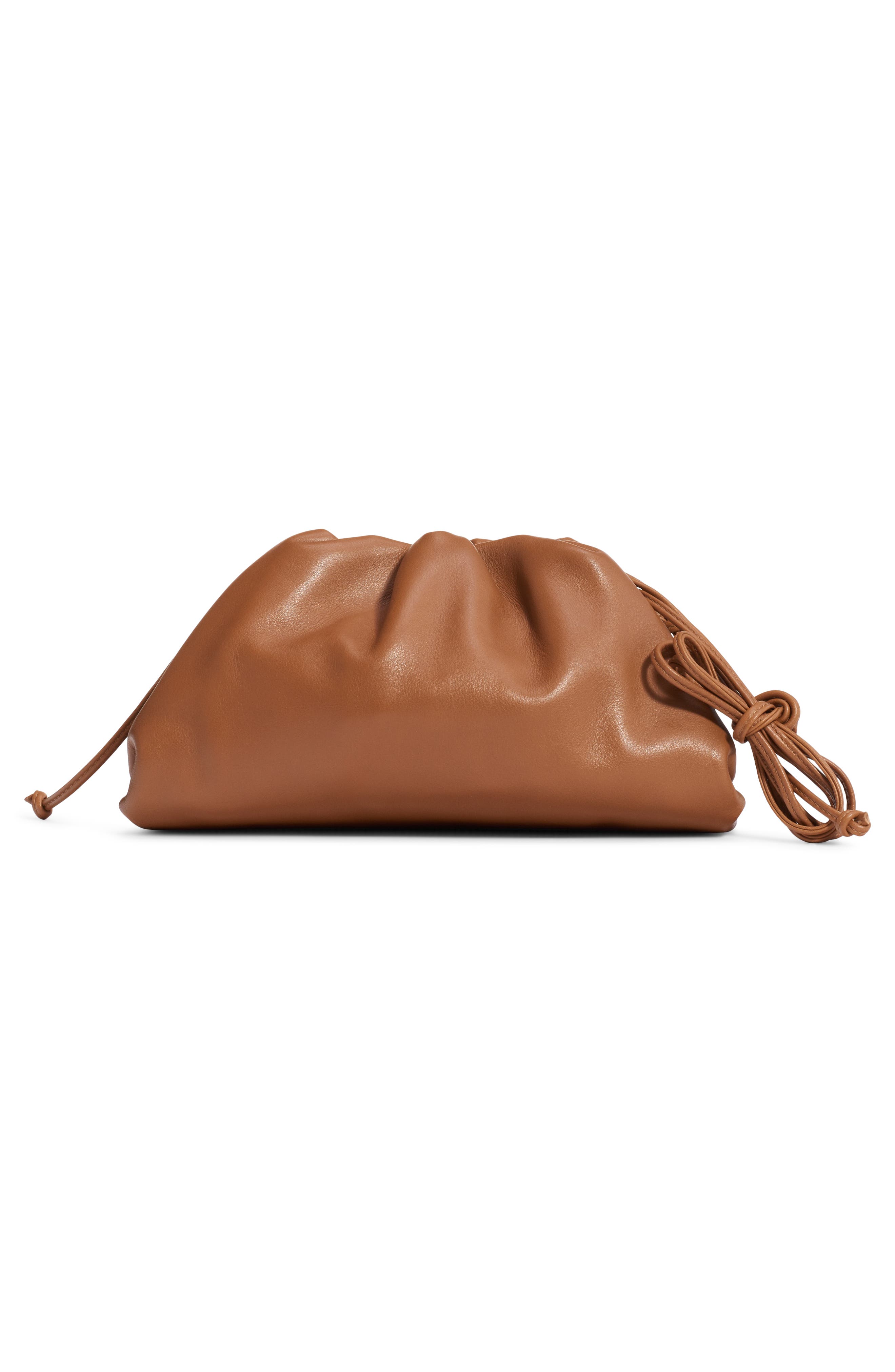 Bottega Veneta The Mini Pouch Leather Clutch, Alternate, color, Cammello/ Gold