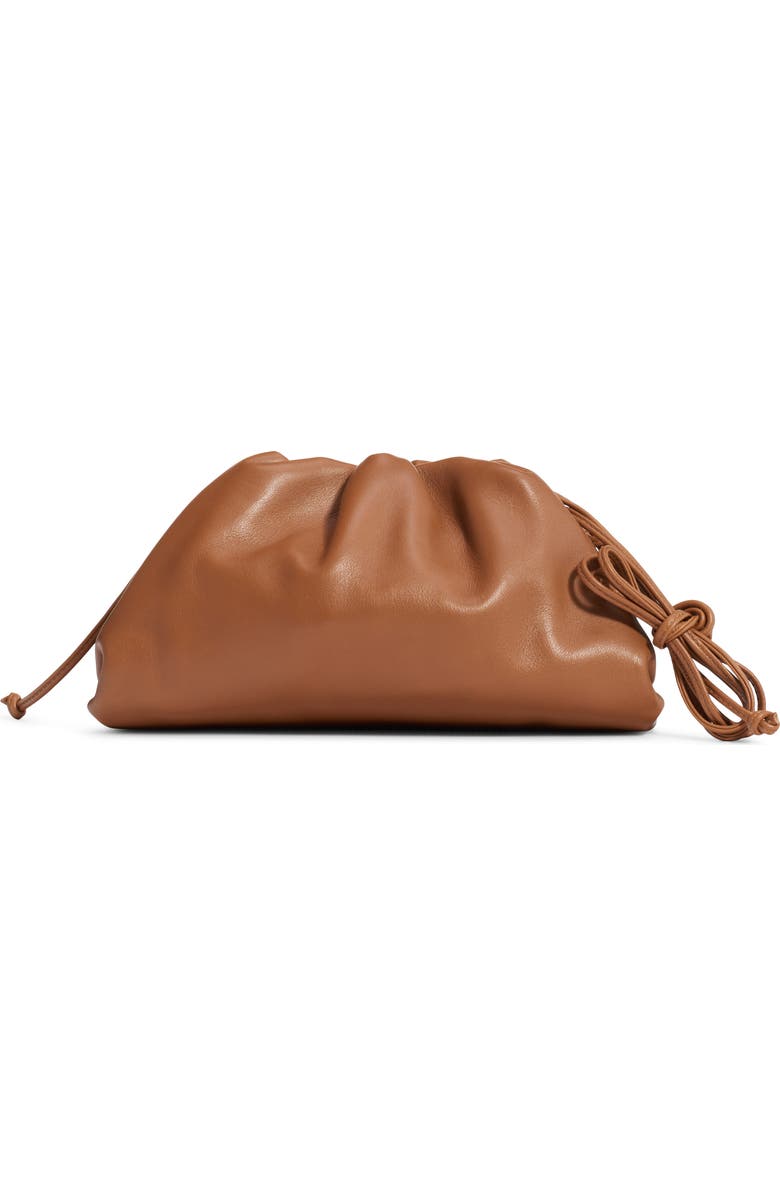 Bottega Veneta The Mini Pouch Leather Clutch, Alternate, color, Cammello/ Gold