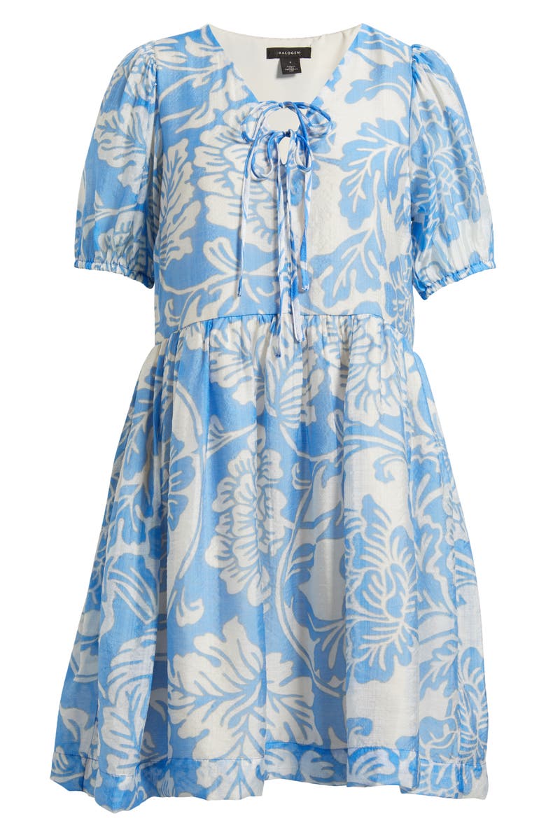 Halogen<sup>®</sup> Tie Neck Minidress, Alternate, color, Blue Multi