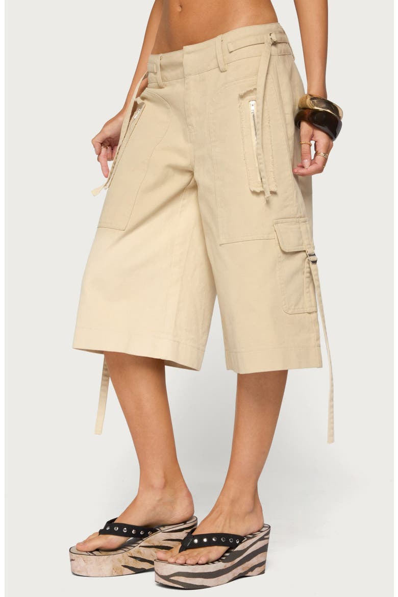 Avelisse Cotton Cargo Bermuda Shorts, Alternate, color, BEIGE