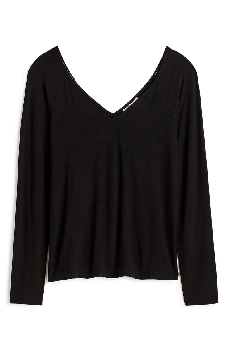 Madewell V-Neck Long Sleeve Jersey Top, Alternate, color, 