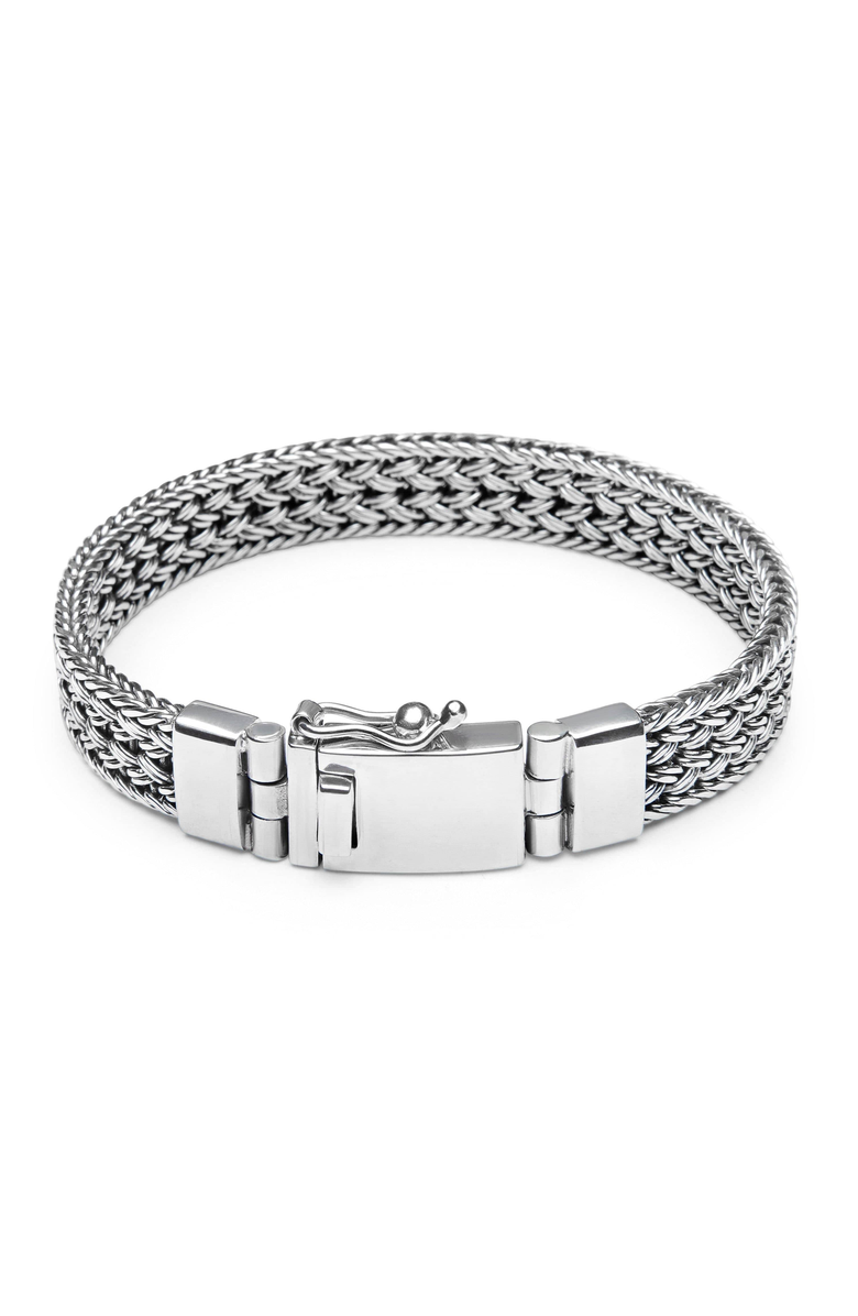 Nialaya Braided Chain Bracelet, Alternate, color, Silver