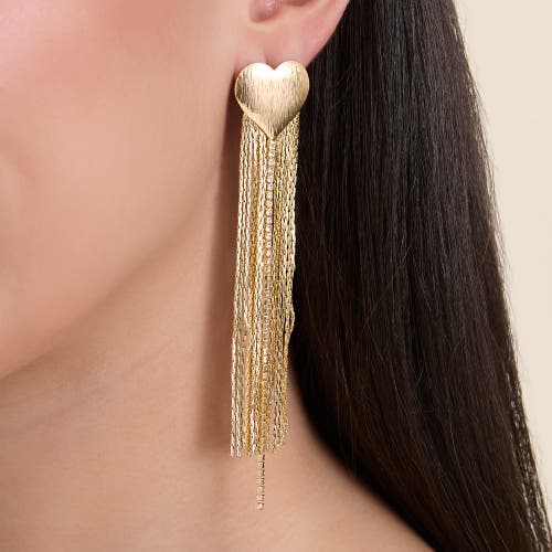 Jessica Simpson Gold Chain Tassel Earrings In Gold
