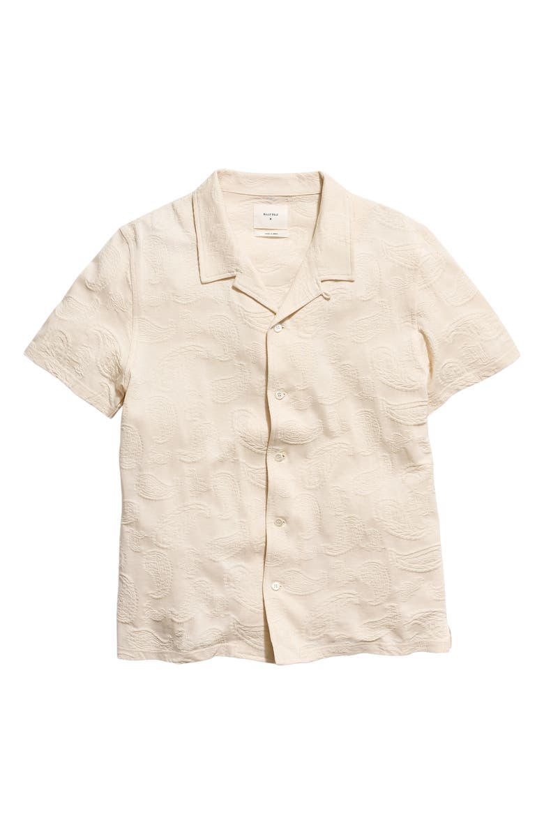 Billy Reid Numajiri Paisley Jacquard Cotton Camp Shirt, Main, color, Tinted White