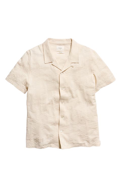 Numajiri Paisley Jacquard Cotton Camp Shirt