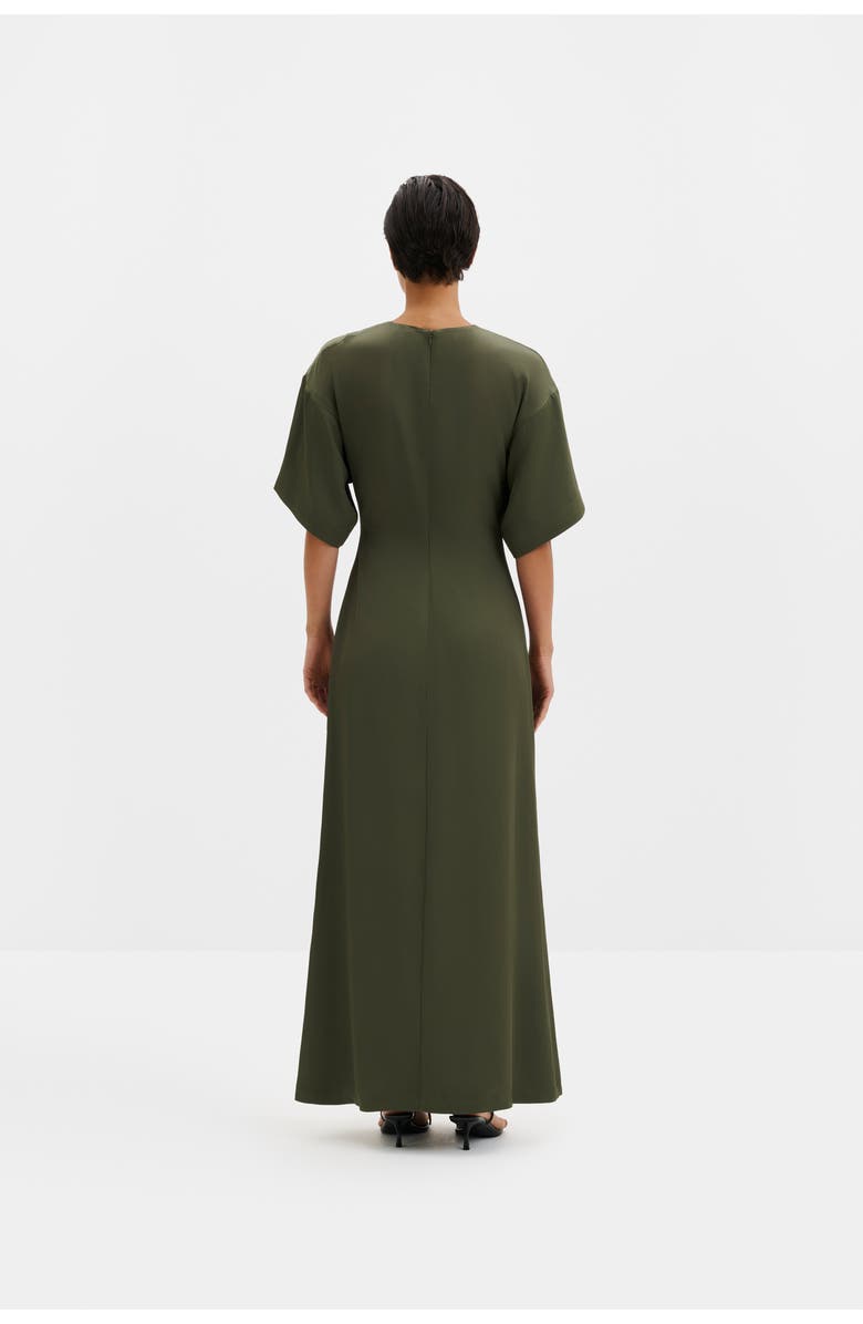 Malina Zilla Brooch Detailed Maxi Dress, Alternate, color, Dusty Olive