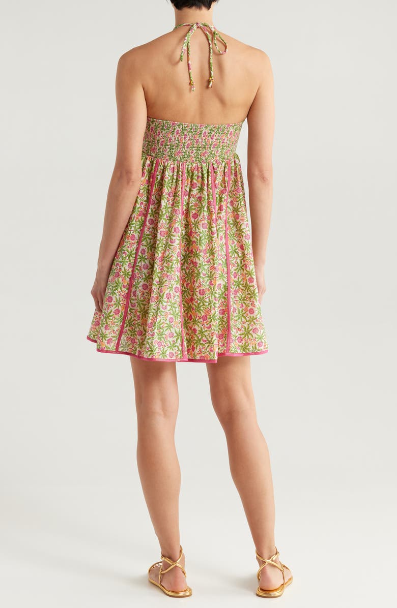 Poupette St Barth Cycas Print Cover-Up Dress, Alternate, color, Pink Honolulu