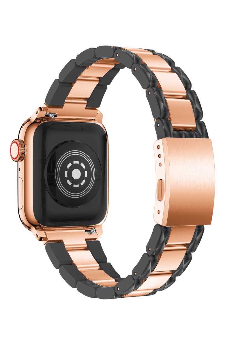The Posh Tech Two-Tone Stainless Steel & Enamel 20mm Apple Watch<sup>®</sup> Bracelet Watchband, Alternate, color, 