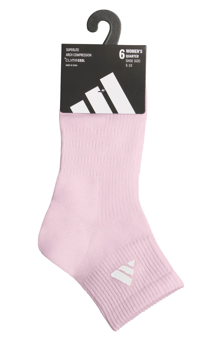 adidas Superlite 3.0 6-Pack Ankle Socks, Alternate, color, Bright Pink