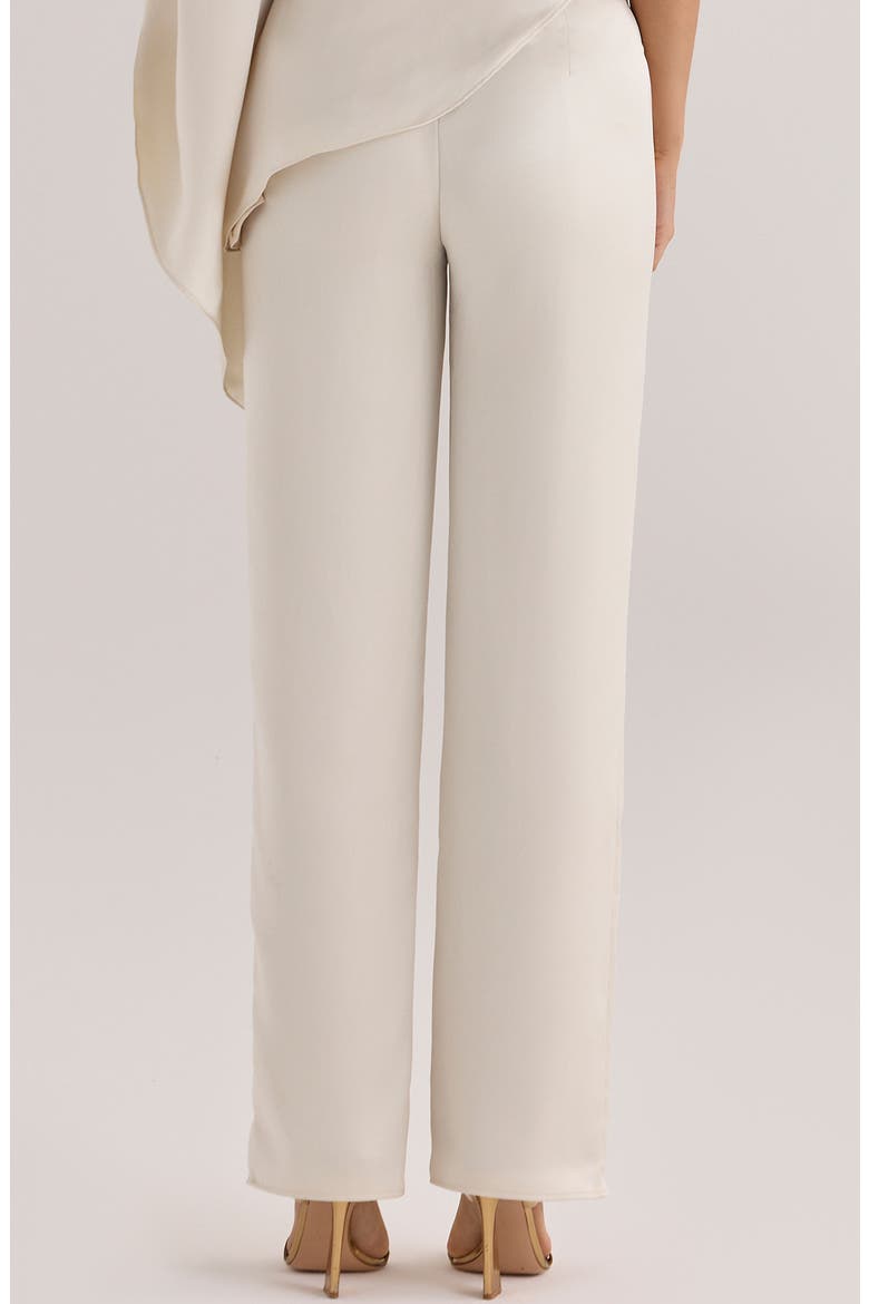 Amaria Relaxed Fit Satin Straight Leg Pants, Alternate, color, IVORY