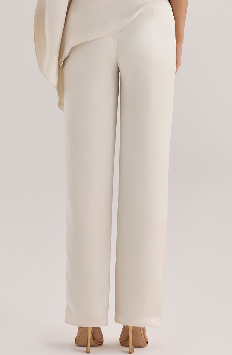 HOUSE OF CB Amaria Relaxed Fit Satin Straight Leg Pants, Alternate, color, Ivory