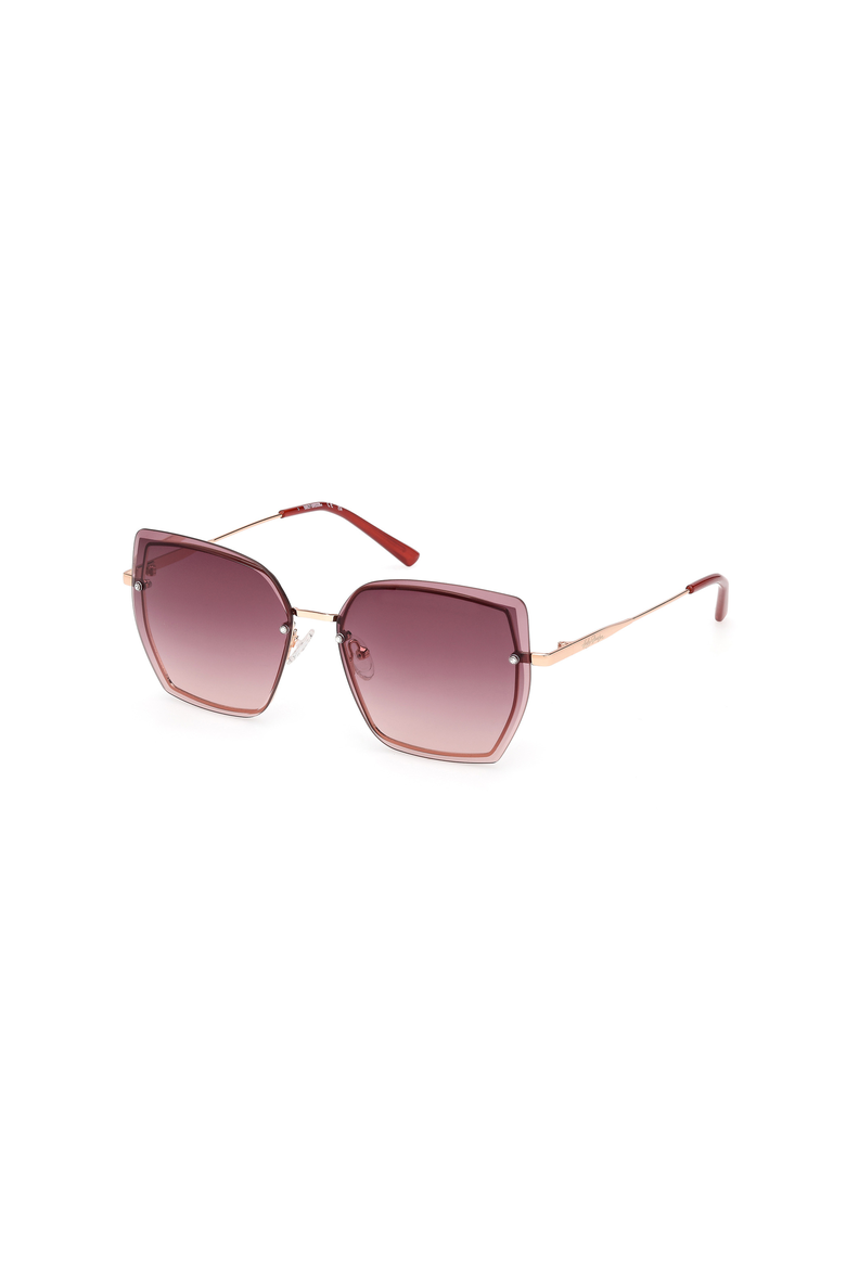 Oversized Square Metal Sunglasses, Main, color, Rose Gold / Bordeaux