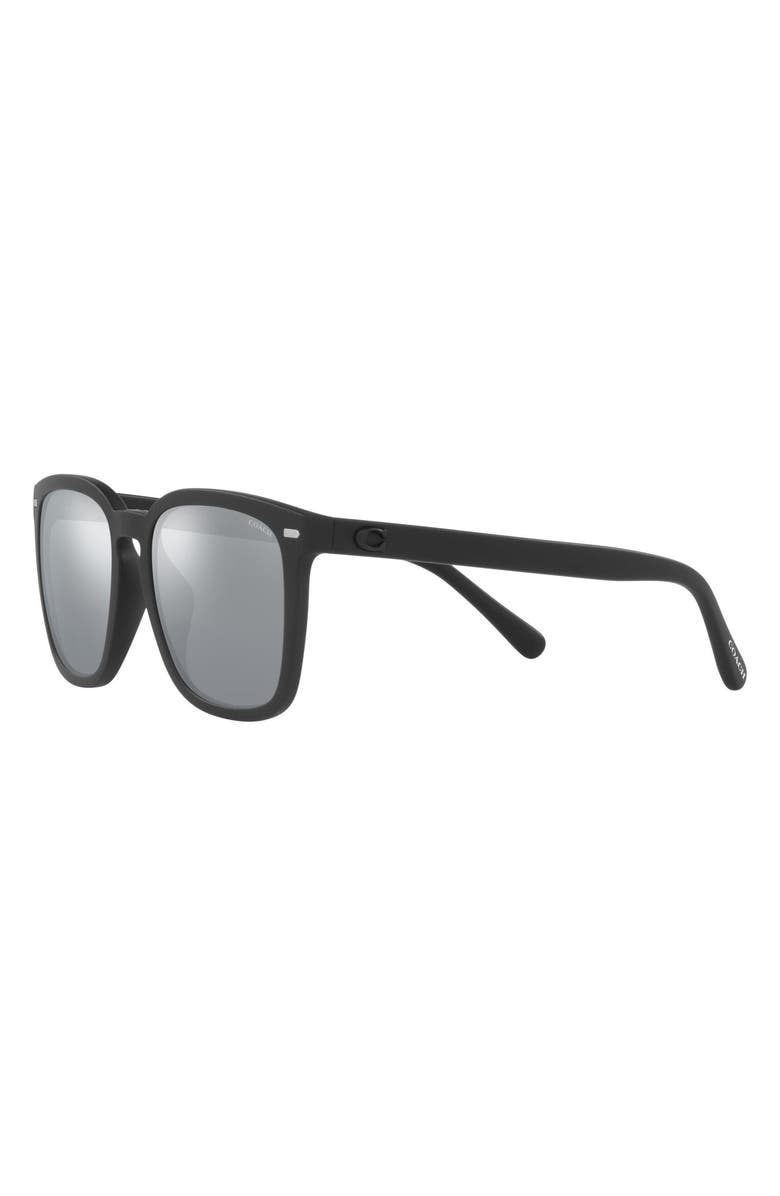 COACH 56mm Square Sunglasses, Alternate, color, Rubber Black