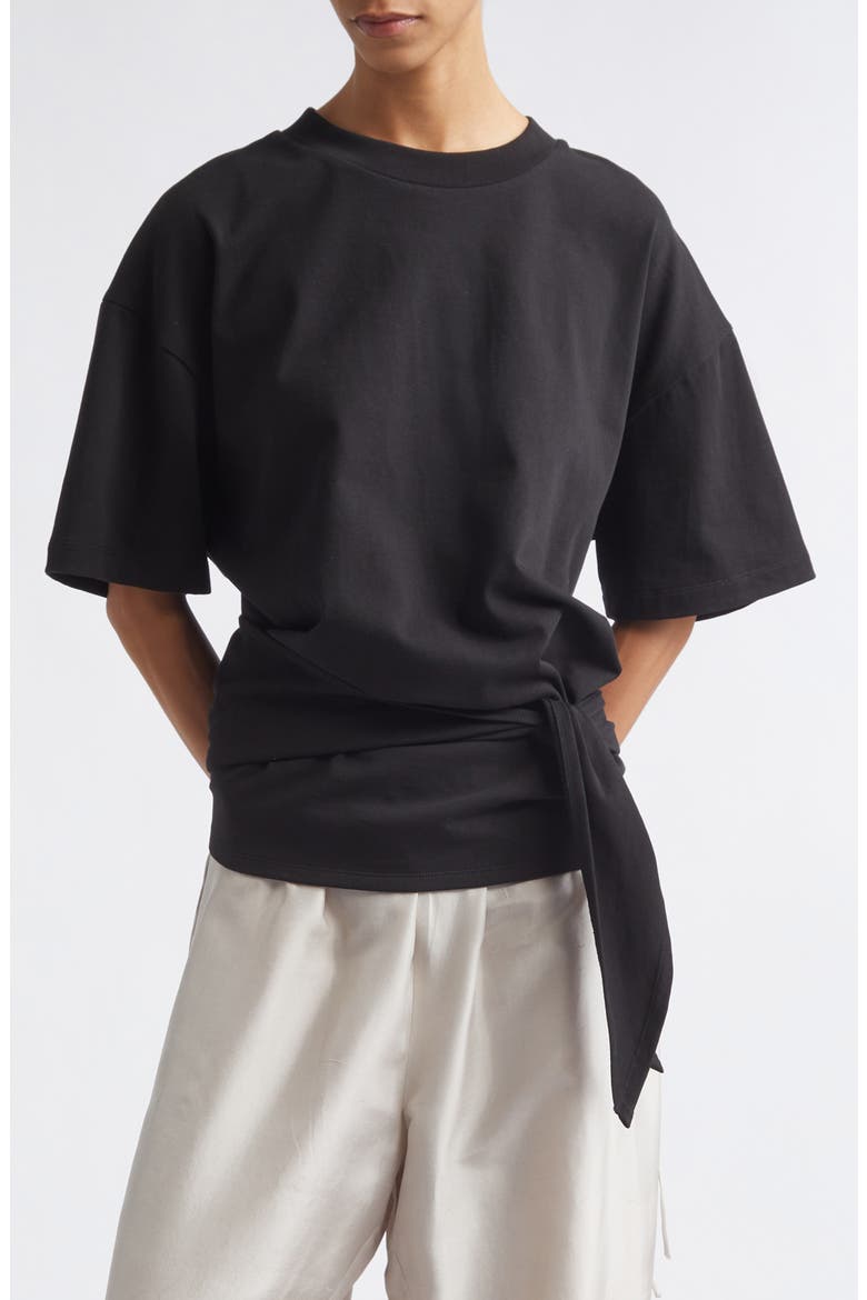 Split Back Cotton Jersey T-Shirt, Main, color, BLACK