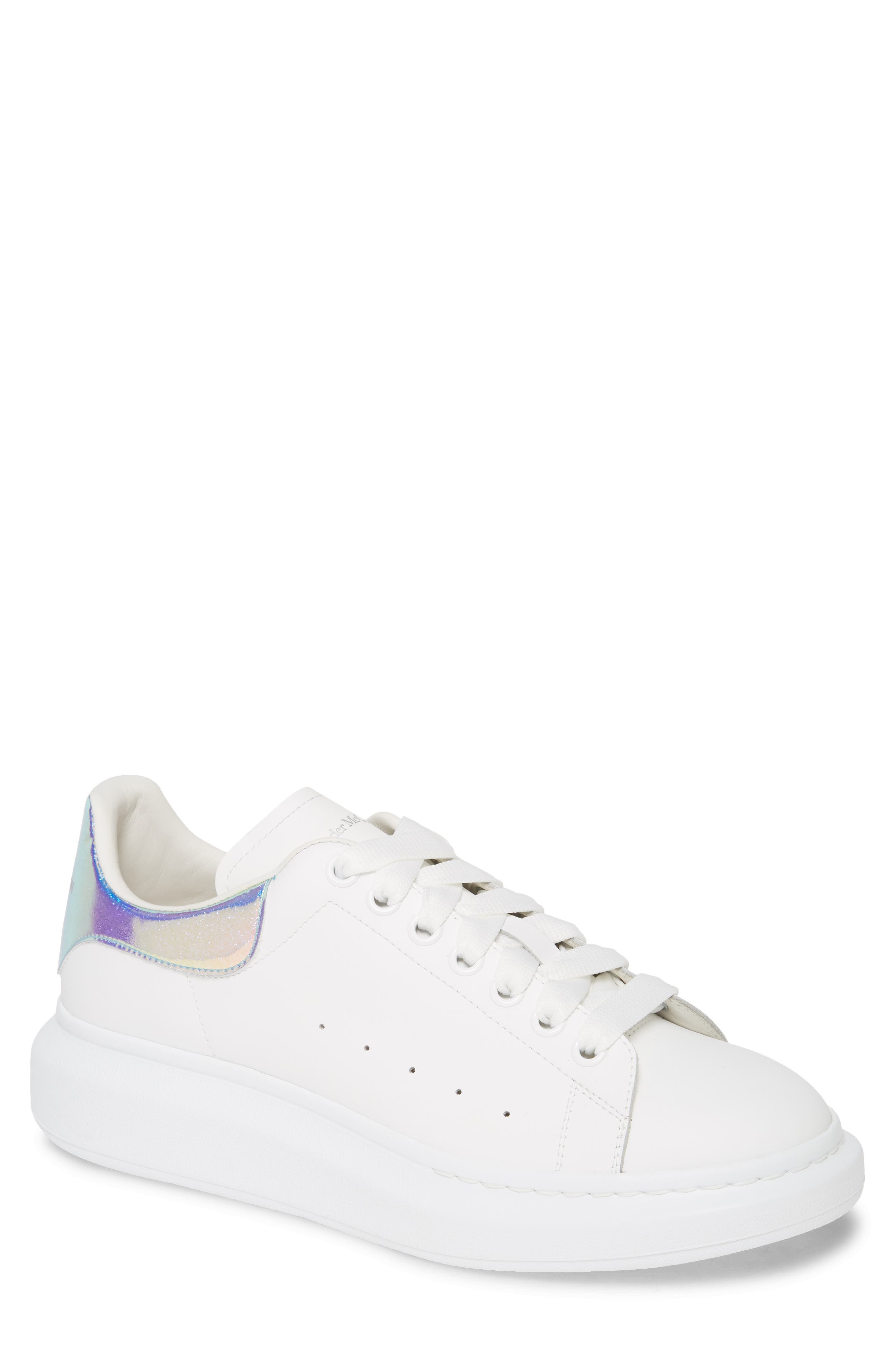 Alexander McQueen Oversize Low Top Sneaker, Main, color, WHITE/ WHITE/ BLUE