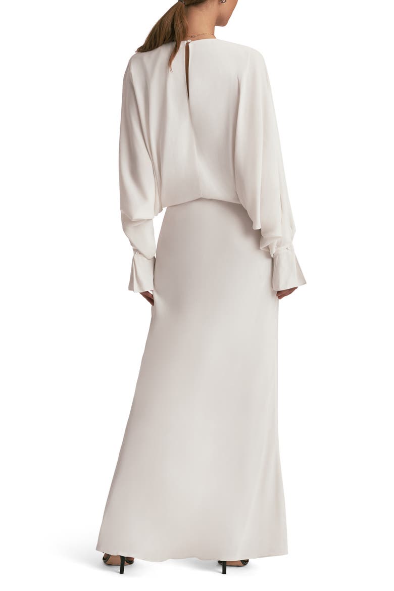 blush long sleeve maxi dress Penelope Blush Embellished Cape Sleeve Maxi Dress Frock and Frill