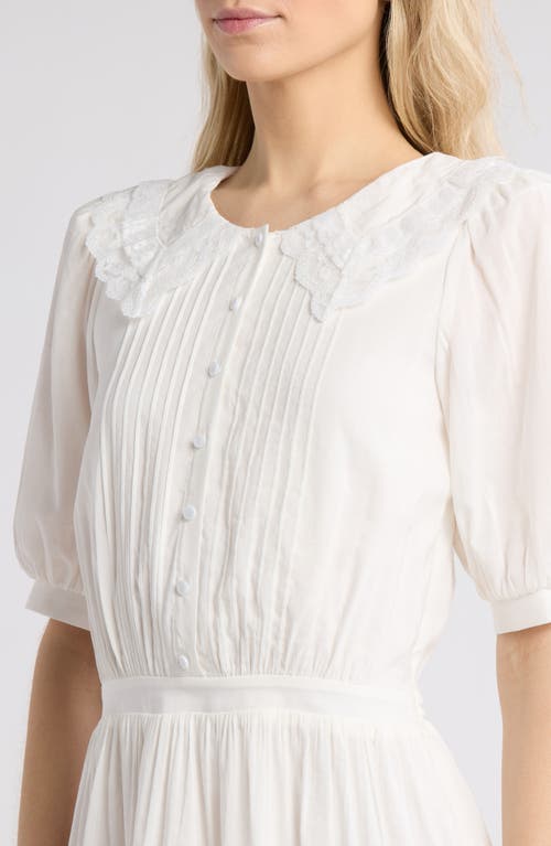 Reformation Kairos Lace Trim Dress In Ivory