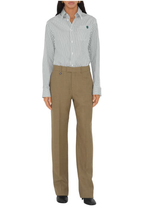 パンツ BURBERRY Women Straight Pants 8113155168357 A5924 BLUE Burberry London Women's Checkered Pants Blue Color Usa 6