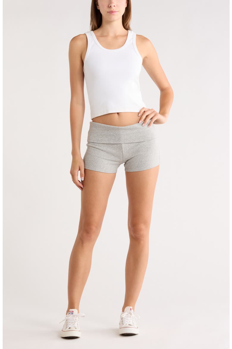 Foldover Knit Shorts, Main, color, GREY SOFT HEATHER