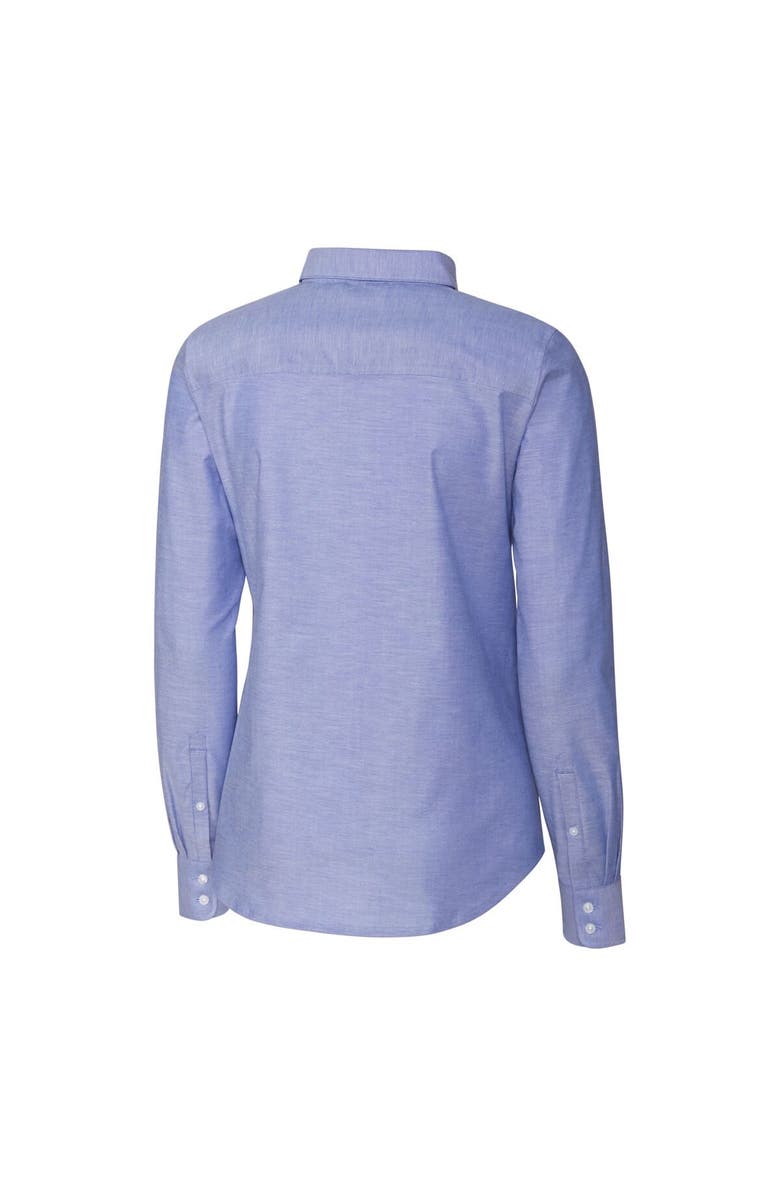 Cutter & Buck Women's Cutter & Buck  Royal SMU Mustangs Vault Stretch Oxford Long Sleeve Tri-Blend Button-Up Dress Shirt, Alternate, color, 