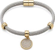 Juvell Cubic Zirconia Disc Cable Bangle