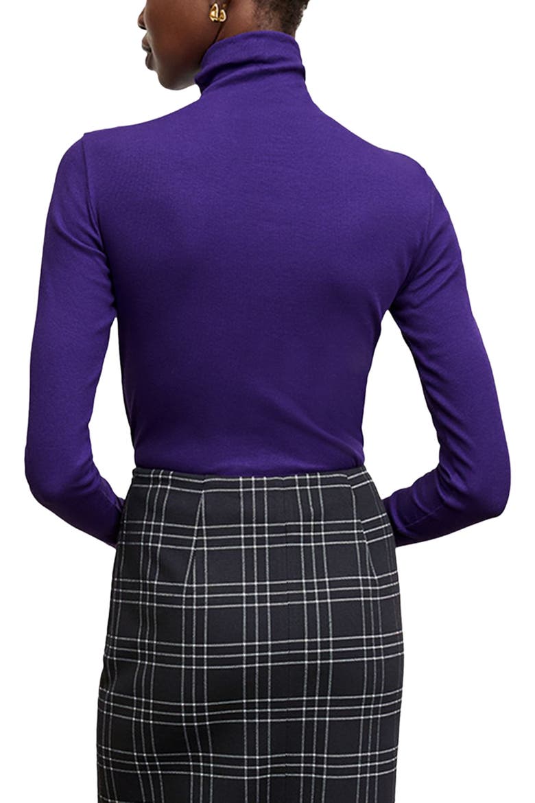 Axam Organic Ribbed Pima Cotton Turtleneck, Alternate, color, Ube